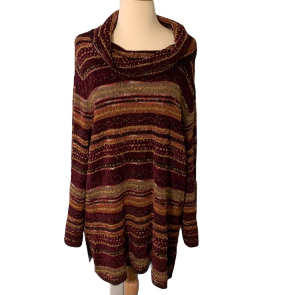 Avenue Nubby Knit Tunic, Cowl Neck Sweater, 18/20